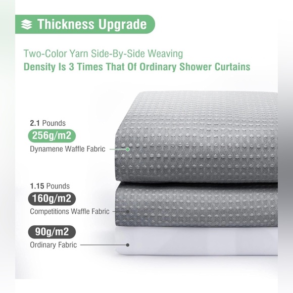 Dynamene Grey Fabric Shower Curtain - Picture 4 of 5